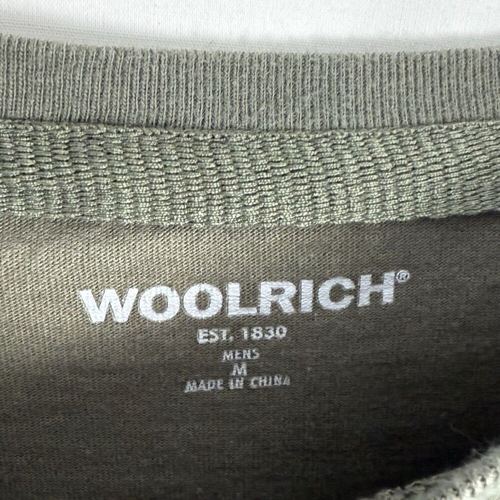 Woolrich Cotton Sweater  Mens Size M Long Sleeve Green V Neck - Picture 5 of 11